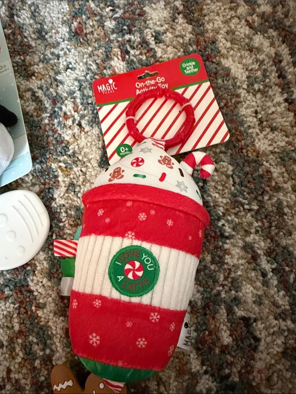 Carter's Holiday Baby Sock Pack with Festive Plush and Green Plaid Pajama Set